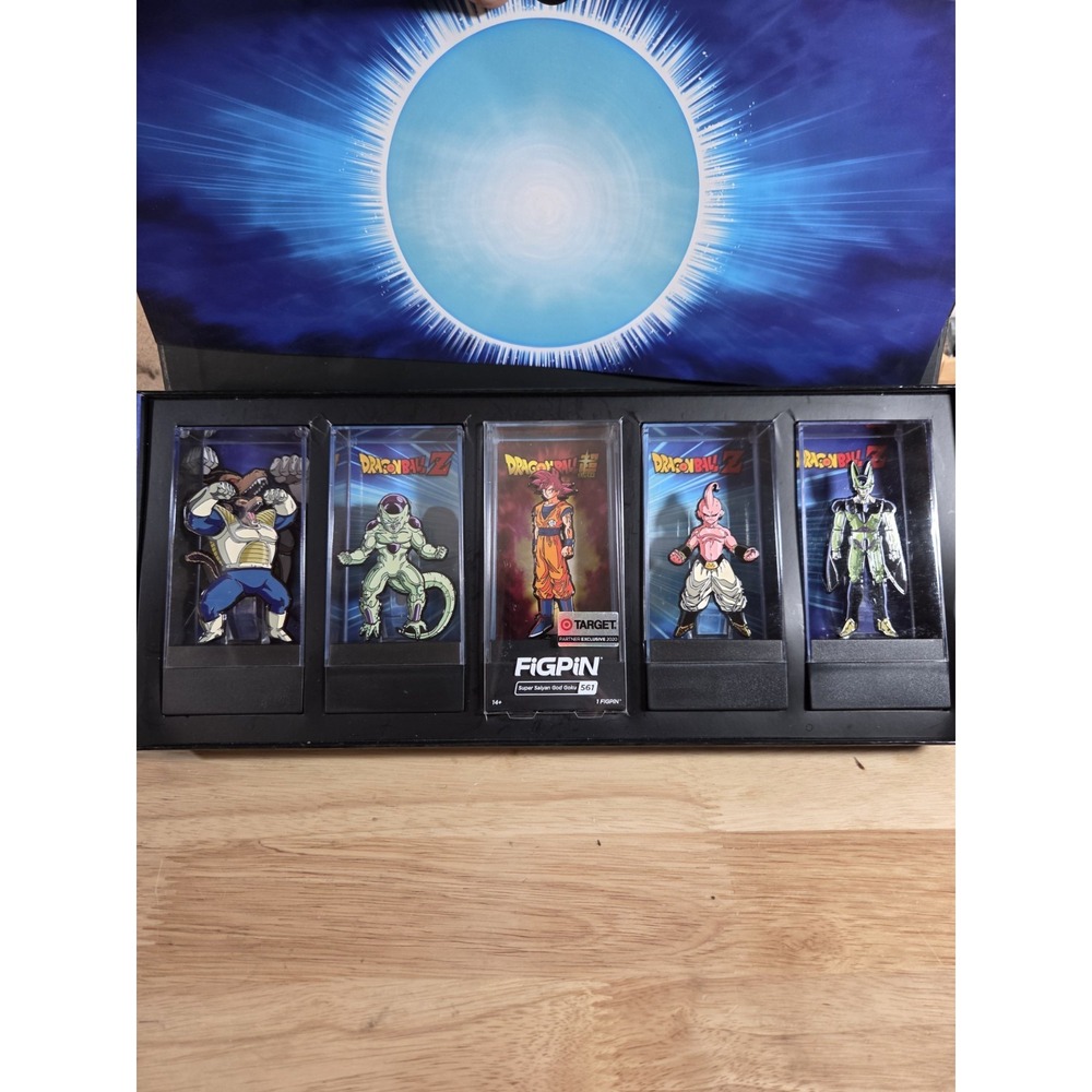 FiGPiN Dragon Ball Z Super Saiyan God Goku 561 Target Exclusive 5 Pin Box Set